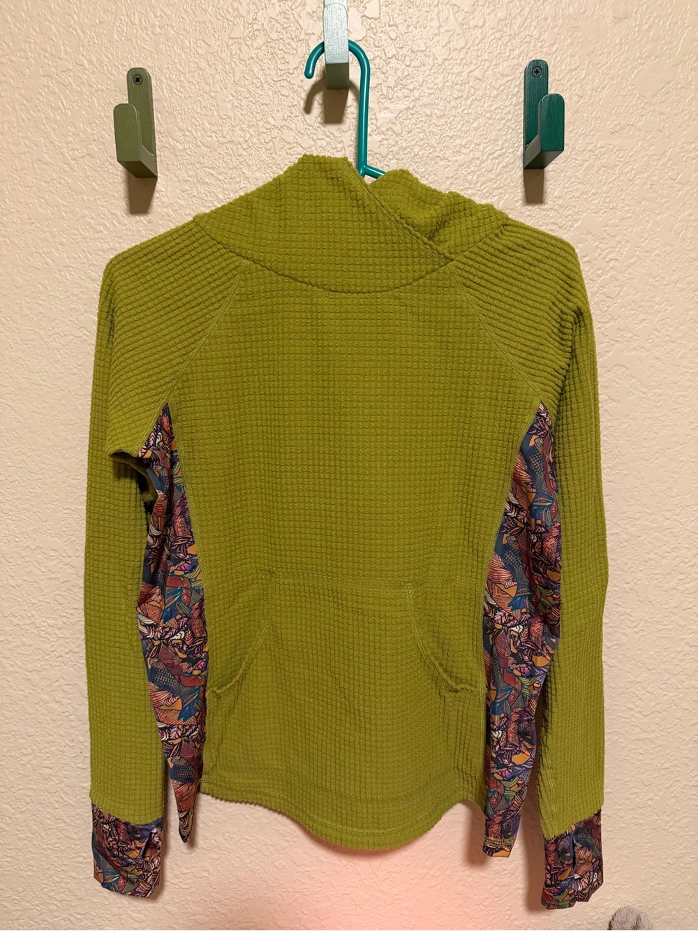 Youer Climb On Hoodie - Waffle Knit Pullover with Patterned Trim